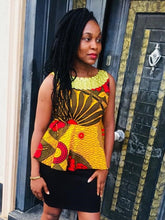 Load image into Gallery viewer, Kamsiyona Scoop neck African print blouse